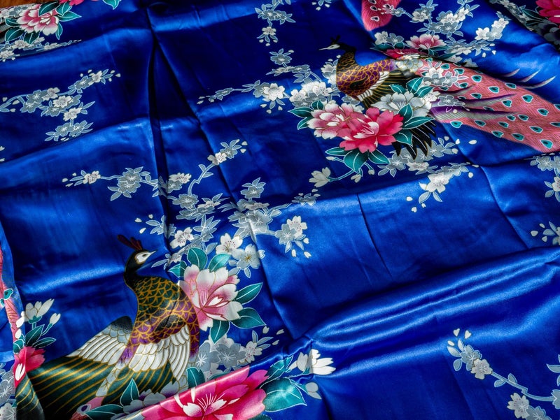 CCcollections Kimono robe long 16 colors PREMIUM Peacock bridesmaid bridal shower womens gift (Blue Royal) - Image 2